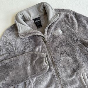 The North Face Osito 2 Jacket Womens Small Gray Fuzzy High Pile Fleece Full Zip